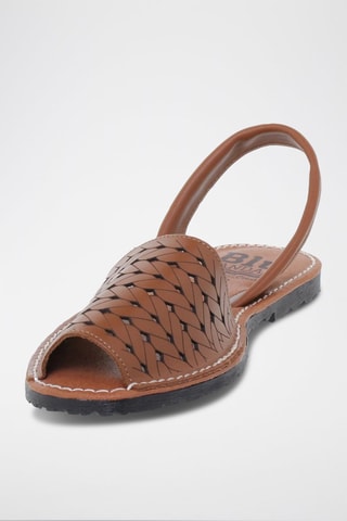 Espadrilles compensées en cuir Blusandal - Marron