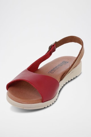 Sandales en cuir  Blusandal - Rouge et marron