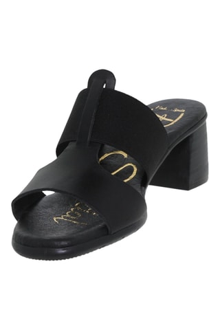 Mules à talons en cuir Blusandal - Noir