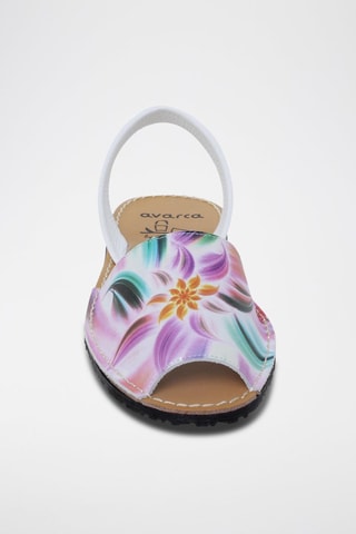 Sandales en cuir Avarca Menorquina - Blanc, jaune, violet et rose