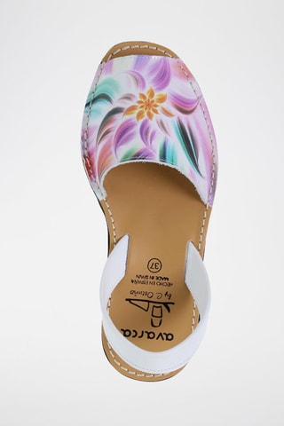 Sandales en cuir Avarca Menorquina - Blanc, jaune, violet et rose