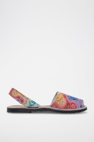 Sandales en cuir Avarca Menorquina - Rouge, bleu et jaune
