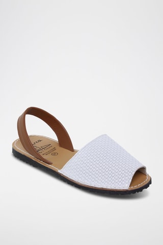 Sandales en cuir Avarca menorquina - Blanc et marron