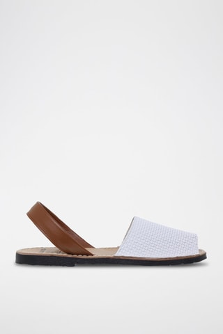 Sandales en cuir Avarca menorquina - Blanc et marron