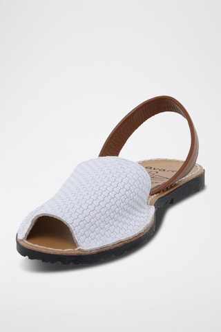 Sandales en cuir Avarca menorquina - Blanc et marron