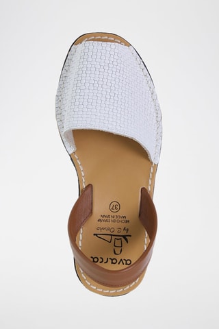 Sandales en cuir Avarca menorquina - Blanc et marron