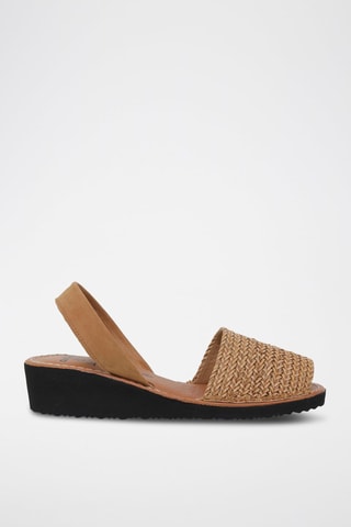 Sandales compensées en nubuck  Avarca menorquina - Marron