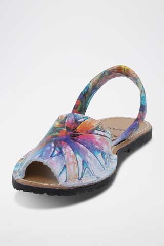Sandales en cuir Avarca Menorquina - Blanc, bleu, violet et rose