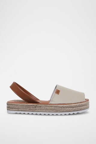 Sandales avarca plateformes en cuir - Beige