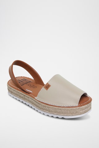 Sandales avarca plateformes en cuir - Beige