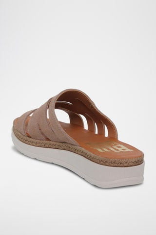 Mules plateformes en nubuck - Beige