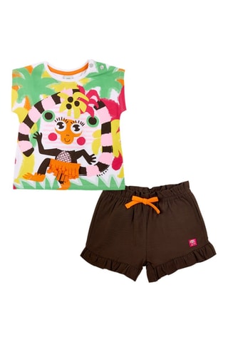 T-shirt en Short Banana Records - Wit, groen en bruin
