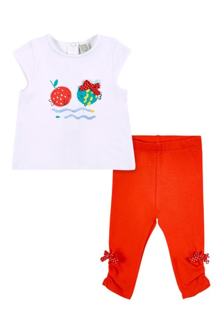T-shirt en Legging Fruiti - Wit en rood
