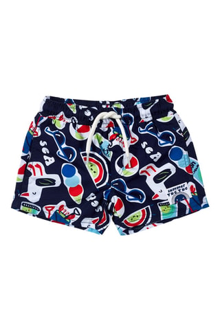 Short de bain Beach Day - Rouge et bleu
