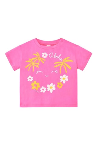 T-shirt Laguna Beach - Fuchsia - Roze