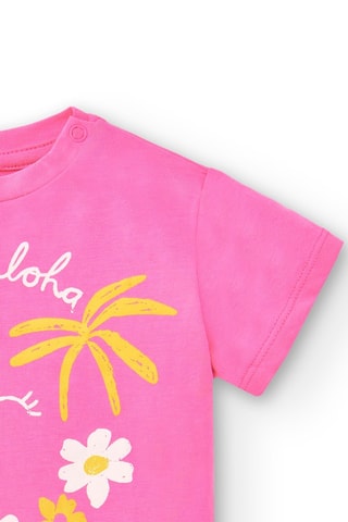 T-shirt Laguna Beach - Fuchsia - Roze