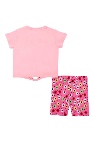 T-shirt noué et cycliste Creamy Ice - Rose