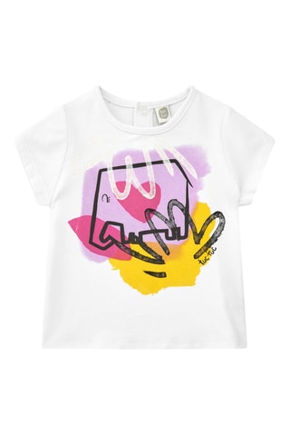 T-shirt Say Cheese - Blanc