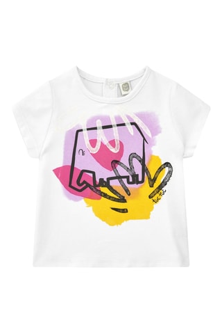 T-shirt Say Cheese - Blanc