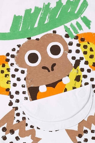T-shirt Banana Records - Wit en groen