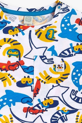 T-shirt - Blanc et bleu