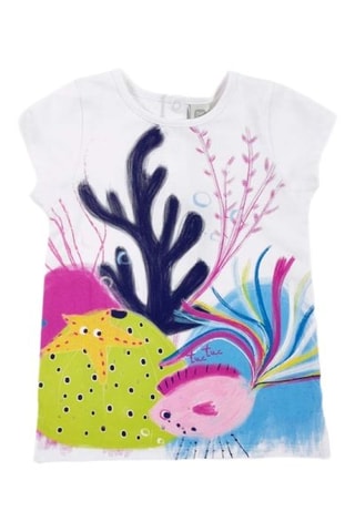 T-shirt - Blanc et bleu