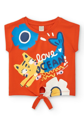 Geknoopt T-shirt Salty Air - Oranje