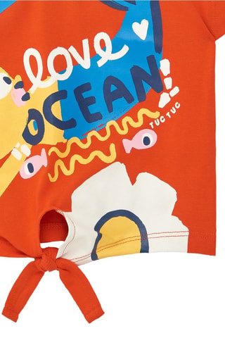 Geknoopt T-shirt Salty Air - Oranje