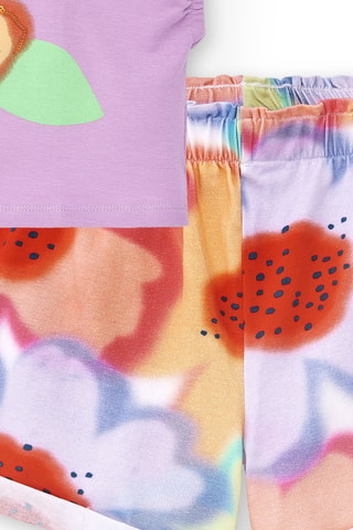 T-shirt et short Paradise Beach - Violet