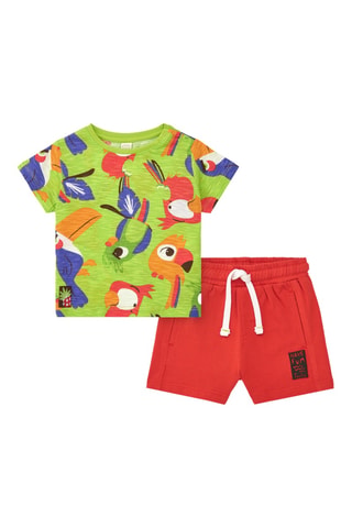 T-shirt en Bermuda Vacay Feelings - Rood