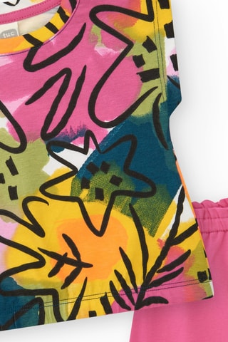 T-shirt et short Say Cheese - Rose