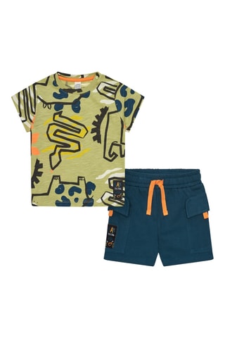T-shirt en Short Say Cheese - Blauw