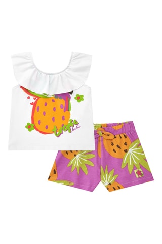 T-shirt en Short Vacay Feelings - Paars