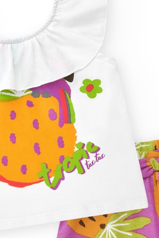 T-shirt en Short Vacay Feelings - Paars
