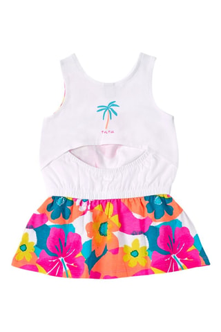 Robe trompe - Blanc et rose