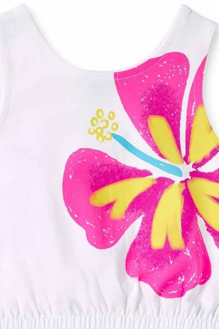 Robe trompe - Blanc et rose
