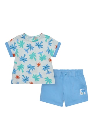 T-shirt et short Tropical Summer - Bleu