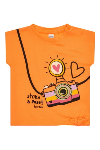 T-shirt Say Cheese - Orange