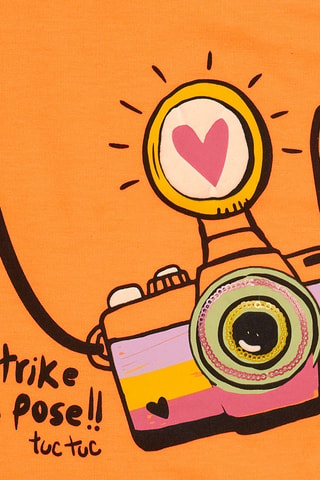T-shirt Say Cheese - Orange