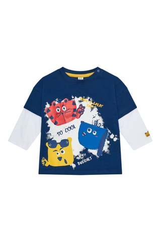 T-shirt Hey buddies - Blauw