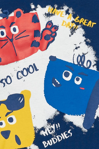 T-shirt Hey buddies - Blauw