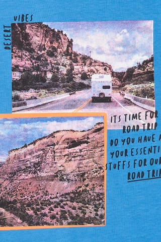 T-shirt Road trip - Bleu