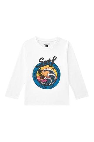 T-shirt Surf and fun - Blanc