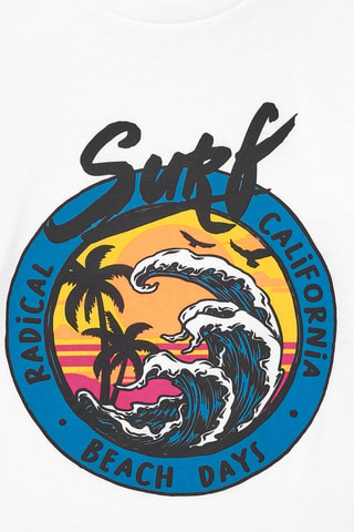 T-shirt Surf and fun - Blanc