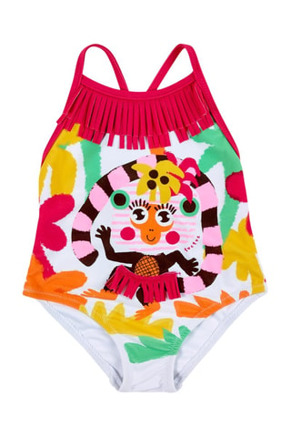 Maillot 1 pièce Banana Records - Blanc et rouge