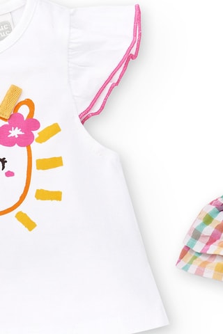 T-shirt et bloomer - Blanc et rose