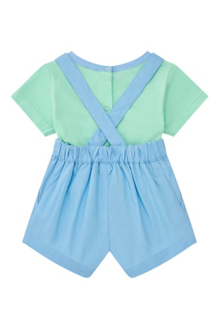 T-shirt et salopette Tropical Summer - Bleu