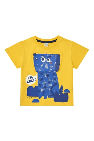 T-shirt Hey buddies - Geel