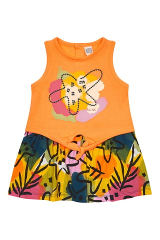 Robe trompe-l’œil Say Cheese - Orange