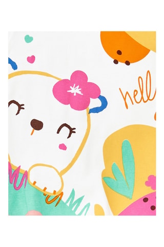Barboteuse Animal Life - Blanc et rose